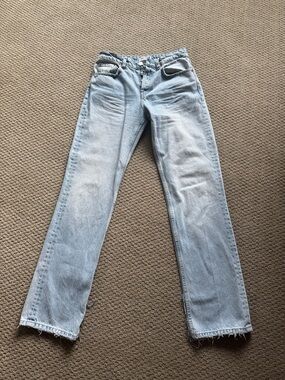 Zara Light Blue Straight Leg Jeans